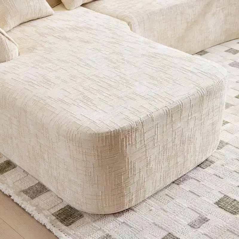 EHMKNP 101 L-Shaped Sectional Sofa with Curved Chaise  Modular Chenille Cloud Couch, No Assembly Required