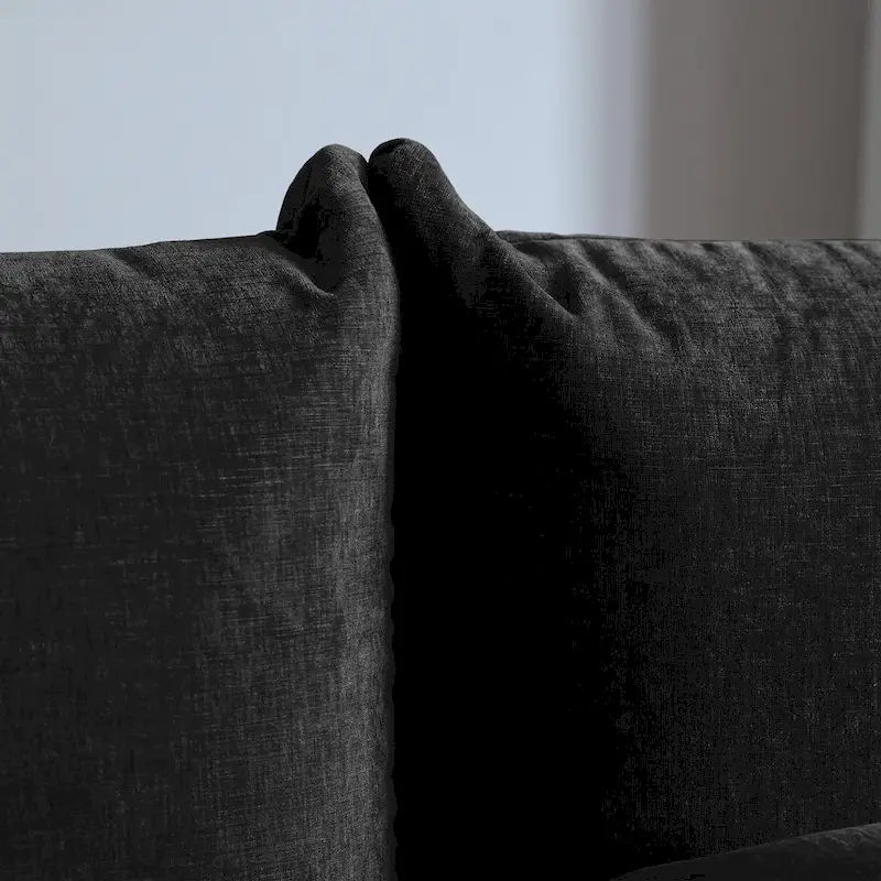 104 L-shape Chenille Modular Sofa Modern Sectional Semi-firm Sofa Couch with Ottoman