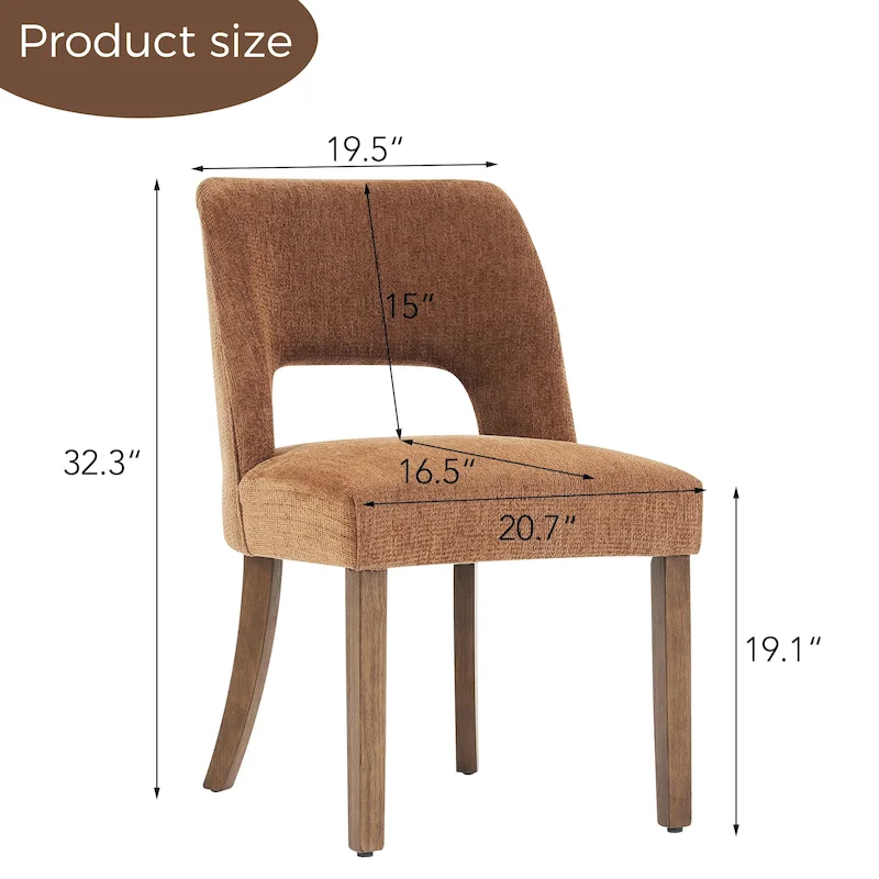 Upholstered Back Side Dining Chair Set of 2