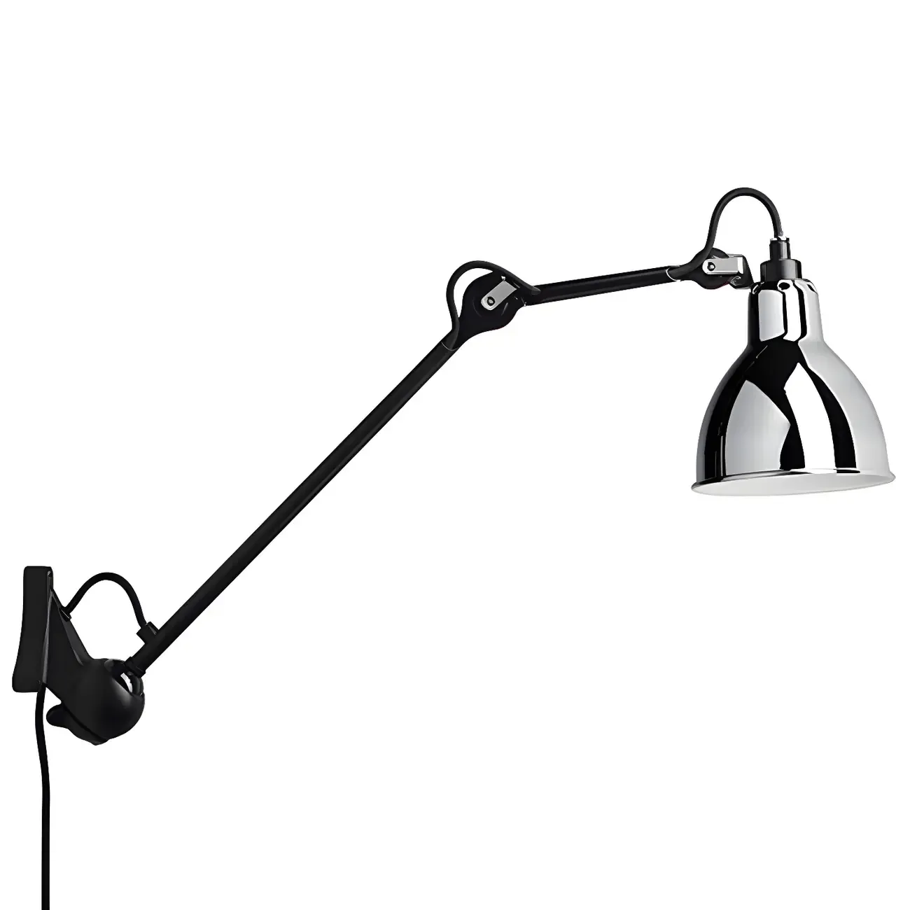 Industrial Metal Black Adjustable Swing Arm Wall Light