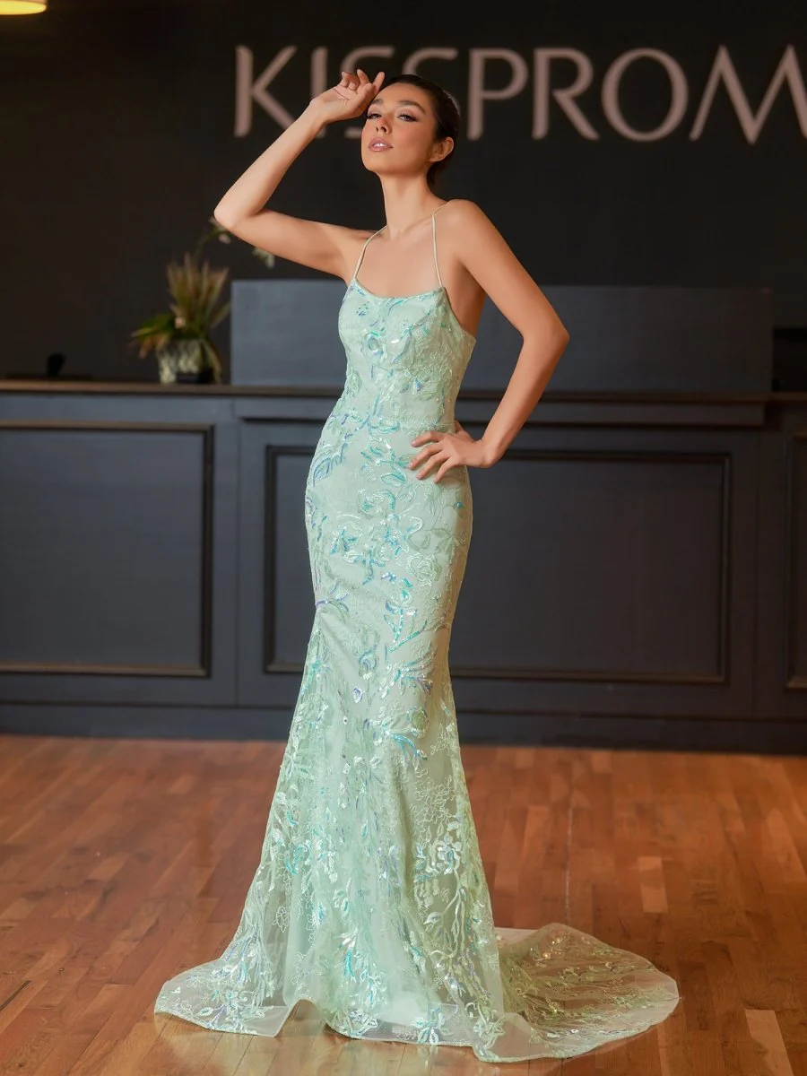 Mermaid Scoop Lace Long Prom Dress