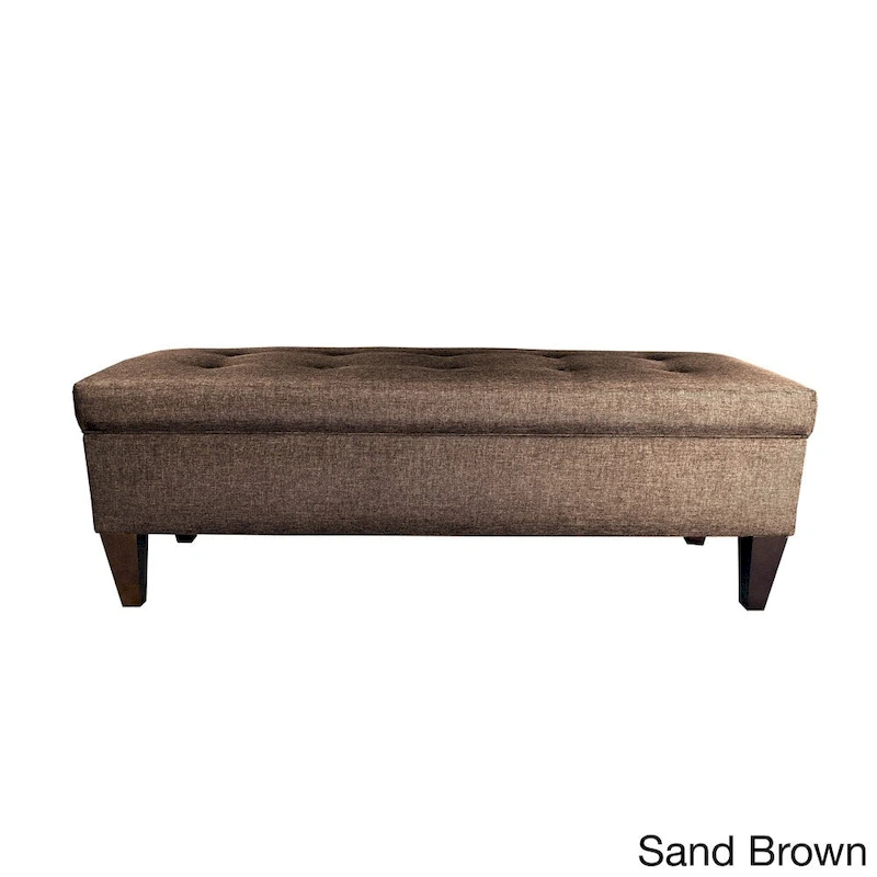 Brooke 10-button Tufted Upholstered Long Storage Bench Ottoman