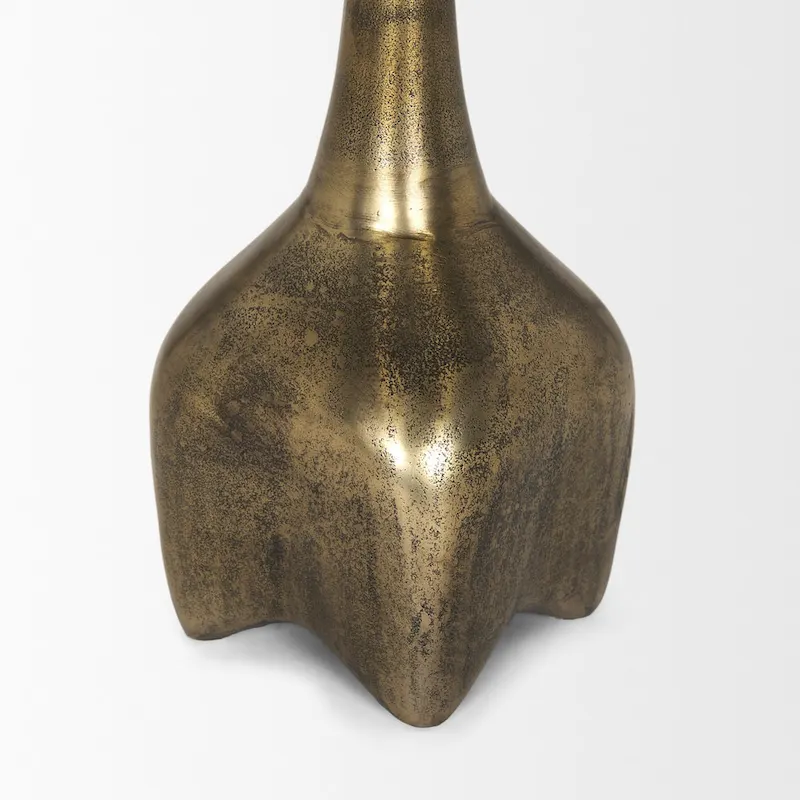 Risha Large Gold Metal Accent Table