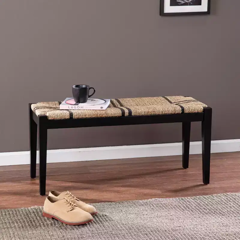 Gallocano Seagrass Bench - Black - SEI