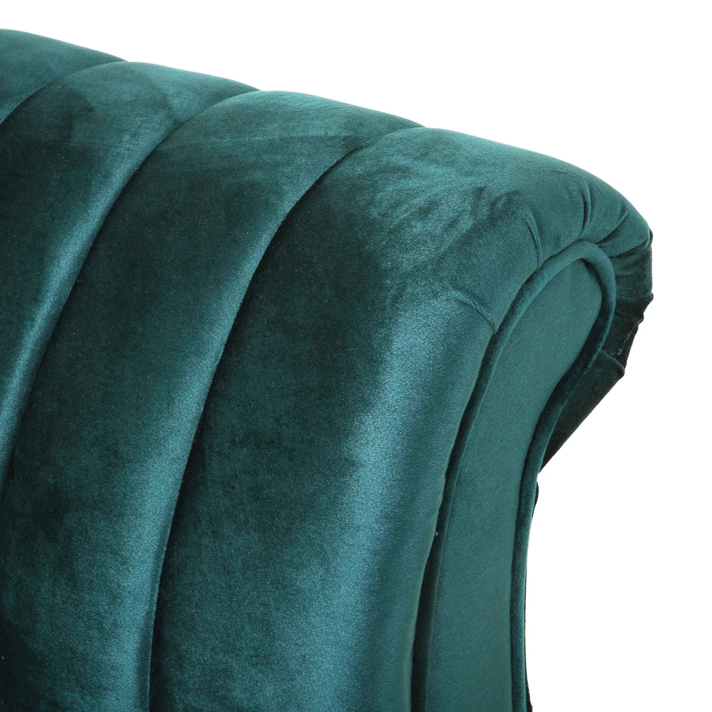 Modern Glam Velvet Channel Stitch Sectional Sofa Set - NH834413