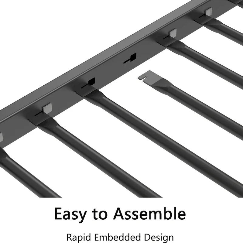 Black Twin over Full Metal Bunk Bed for 2, with Ladder & Guardrails