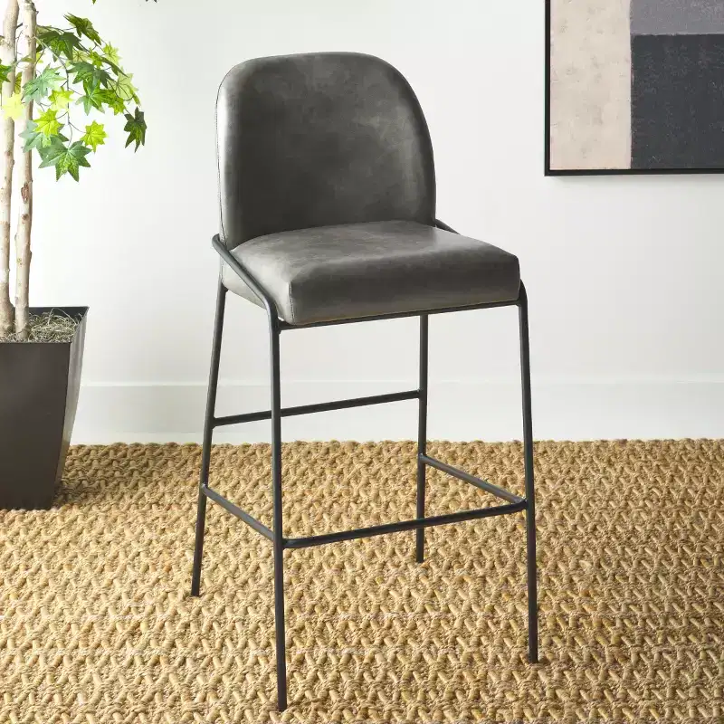 Ivey Bar Stool - BST7512 - Grey/Black - Safavieh