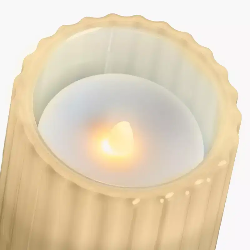 iHome Flameless Candle with Bluetooth Speaker, LED Candle with Rechargeable Battery - White (iBT100)