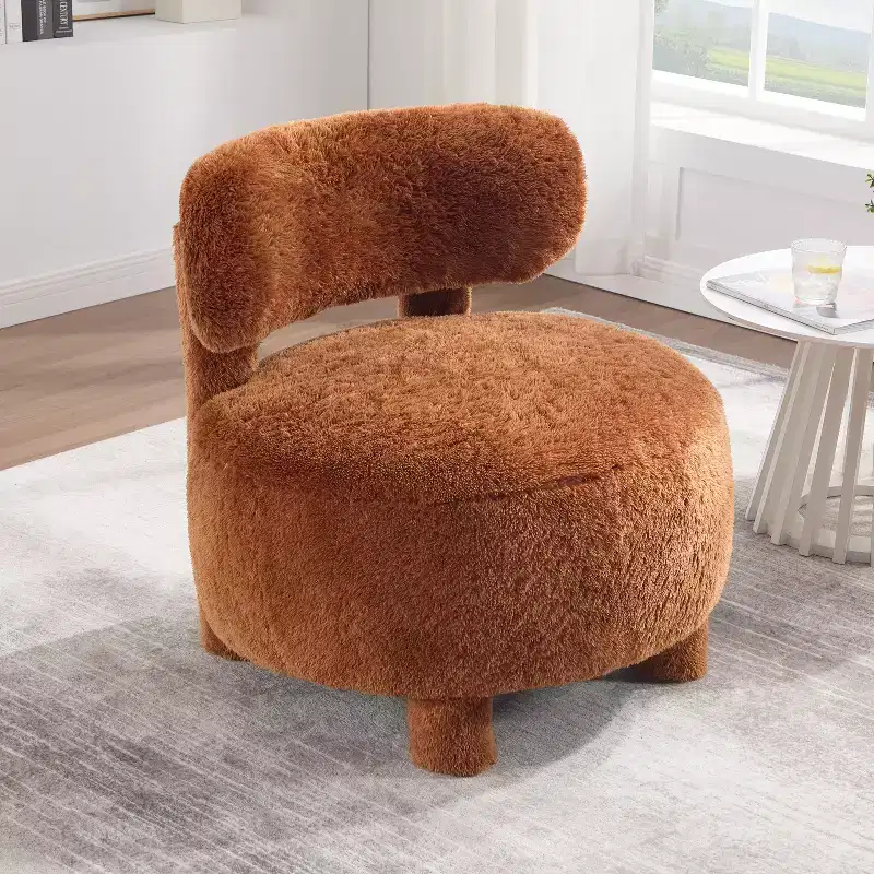 GDFStudio Jesse Modern 28 Upholstered Armless Accent Chair with Curved Backrest