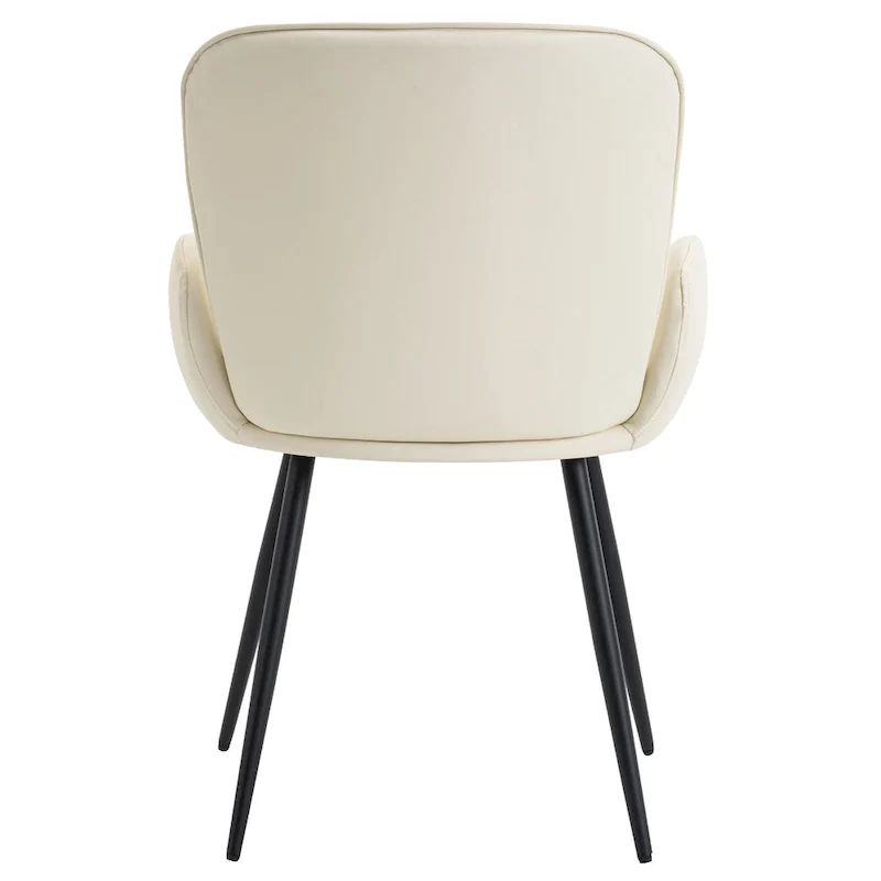 Set of 2 Cat-Scratch Resistant Dining Chairs with Gold Metal Legs