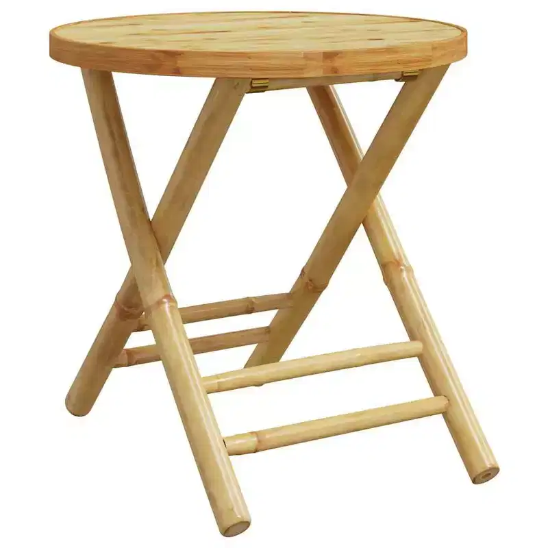 vidaXL Bistro Set Natural Bamboo Compact Foldable Bistro Set