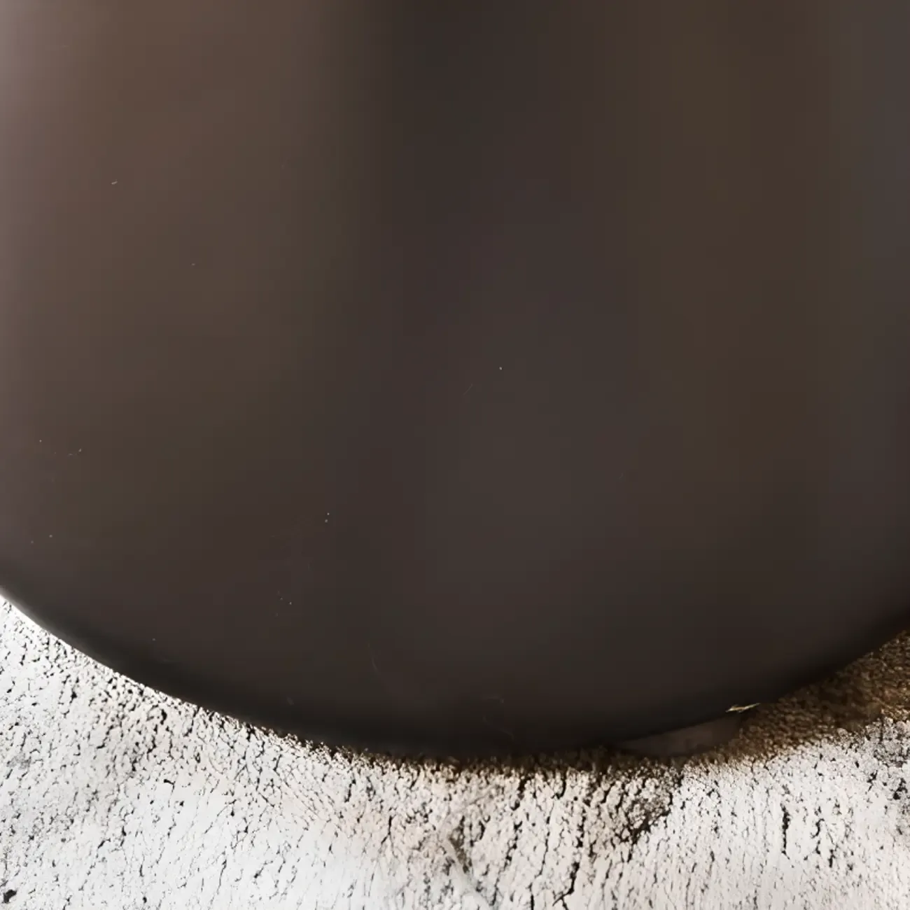 Brown Modern Round Tabletop Metal Pedestal Side Table