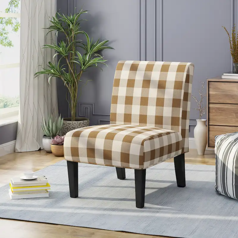Kassi Contemporary Fabric Slipper Accent Chair