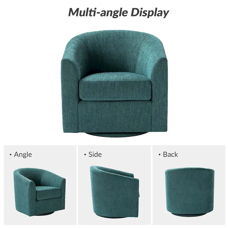 Cuenca Modern Upholstered Barrel Chair with Swivel Base