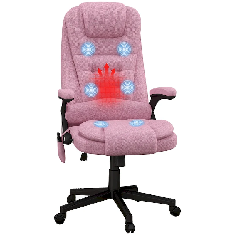 6-Point Vibrating Massage Office Chair with Lumbar Heat and Reclining Backrest