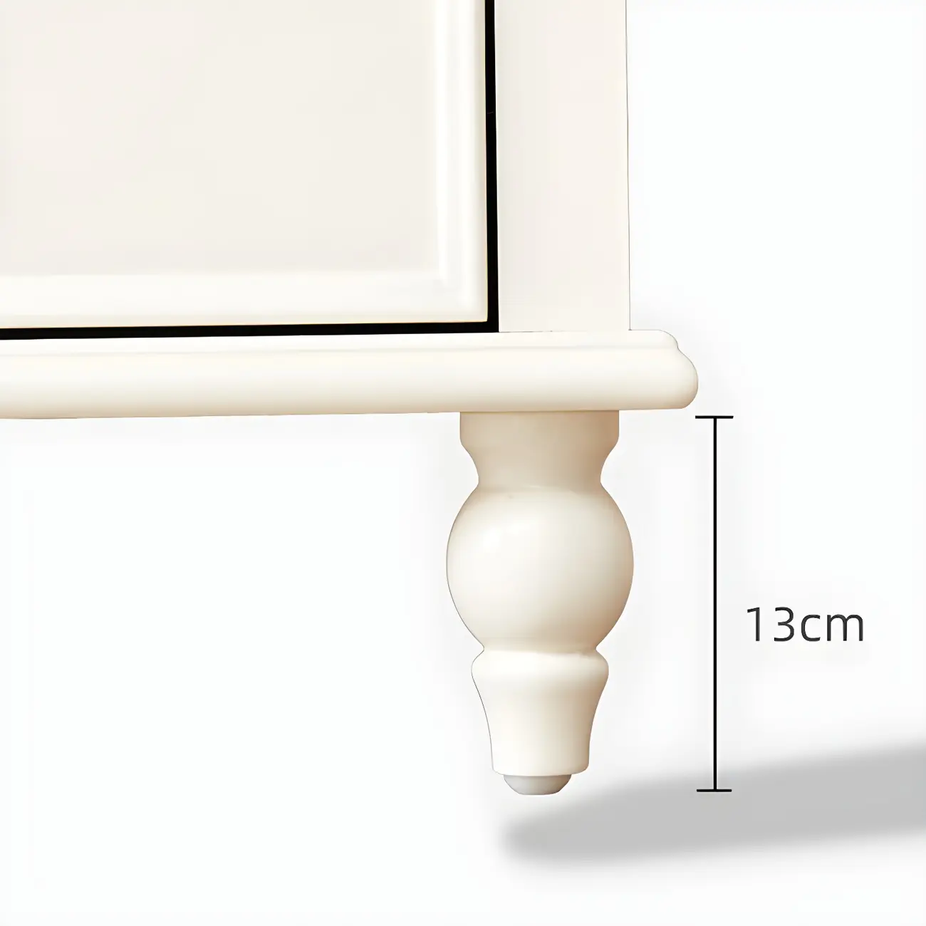 Glam Vertical White Wooden Dresser with Cabinet