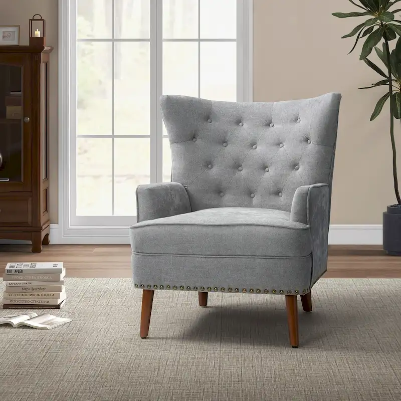 Alpheus Accent Armchair with Nailhead Trim by HULALA HOME