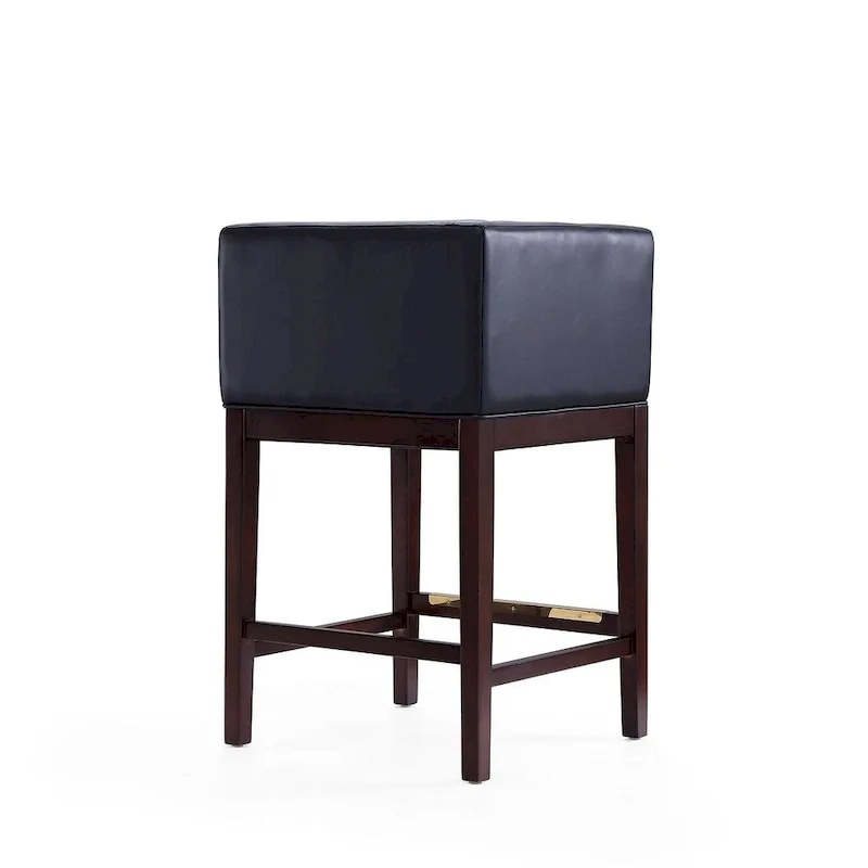 Dark Walnut Wood Counter Height Bar Stool