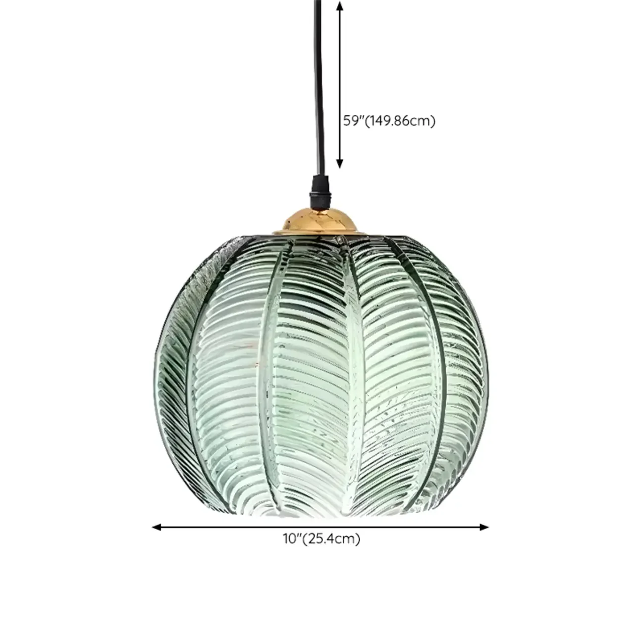 Modern Green Glass Leaf-Inspired Globe Pendant Light
