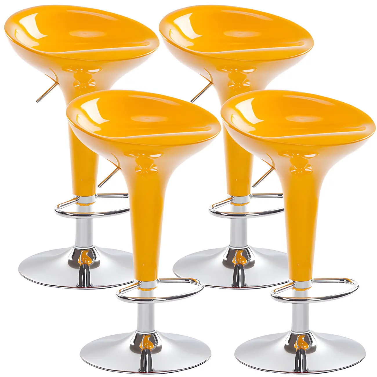 Plastic Chrome Swivel Bar Stool Height Adjustable