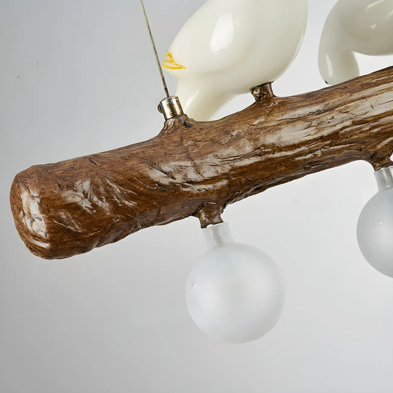 Rustic Wood LED Bird Island Chandelier