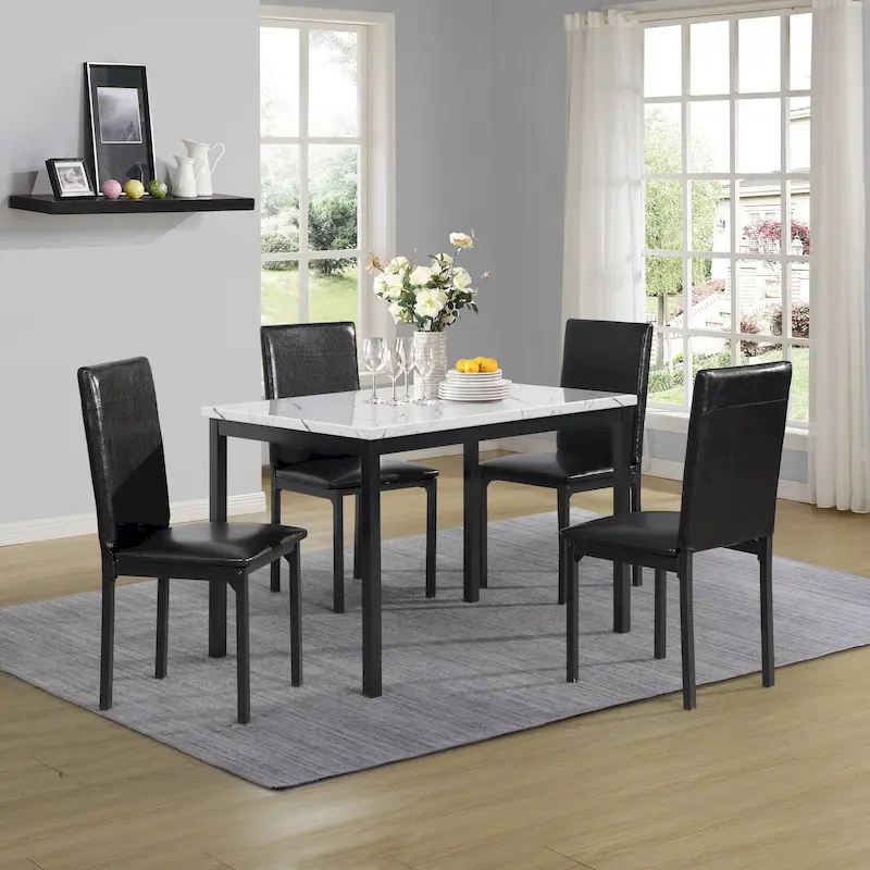 Roundhill Furniture Citico Metal 5-PC Dinette Set