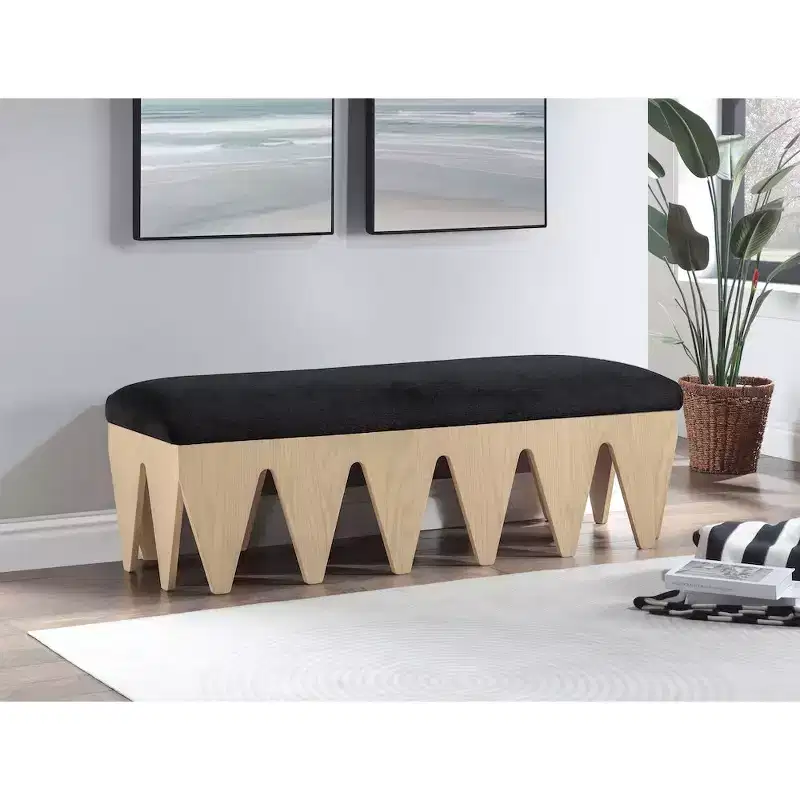 Meridian Furniture,Altair Velour Fur Fabric Bench