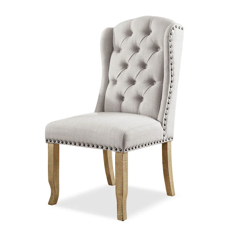 Dawson Tufted Farmhouse Wingback Dining Chairs (Set of 2) by Furniture of America
