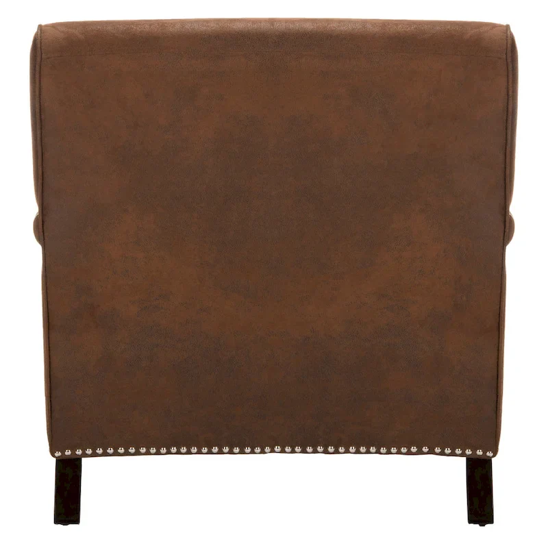 Transitional Club Chair with Nailhead Trim - 29W x 34D x 31.5H - Espresso Legs with Casters