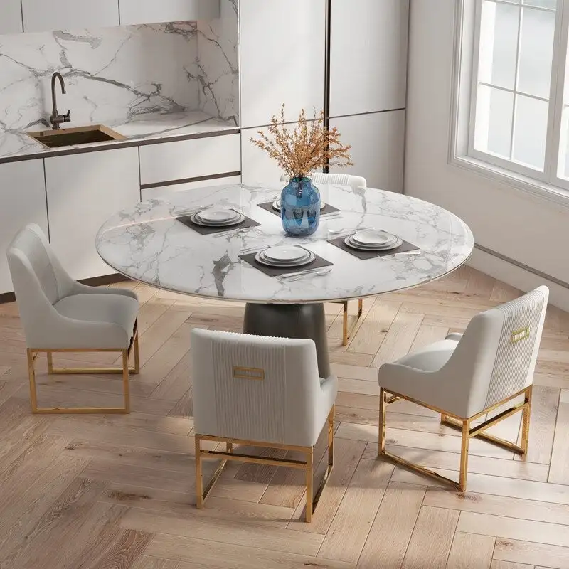 SEYNAR Contempoary Velvet Dining Chair with Metal Frame Legs, set of 4