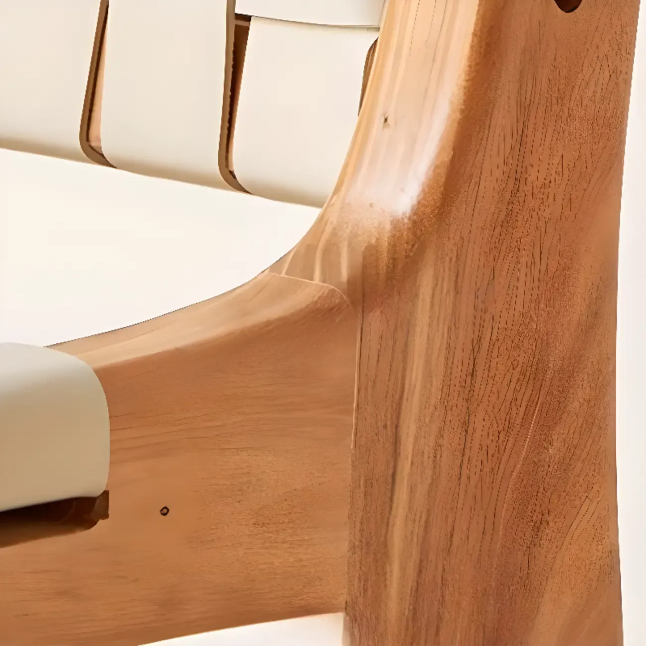 Rustic Faux Leather Wooden Woven Bar Stool