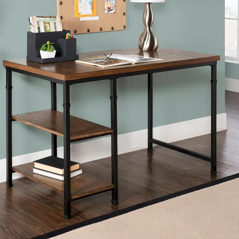 Linon Harrison Metal & Wood Industrial Desk