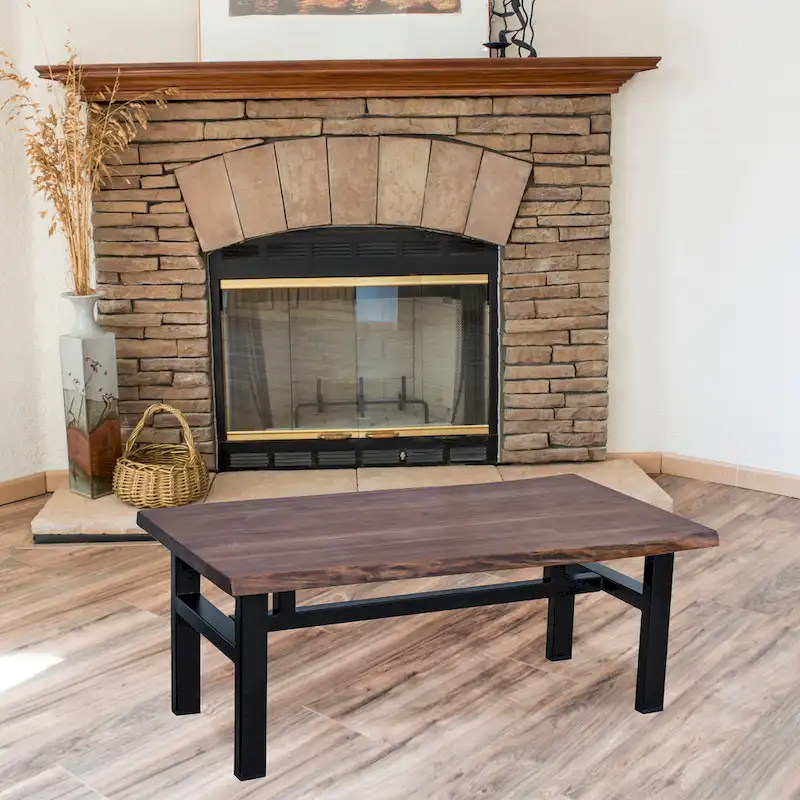 Acacia Live Edge Trestle Coffee Table