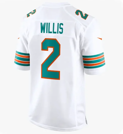 Miami Dolphins Malik Willis White 2nd Alternate Jersey