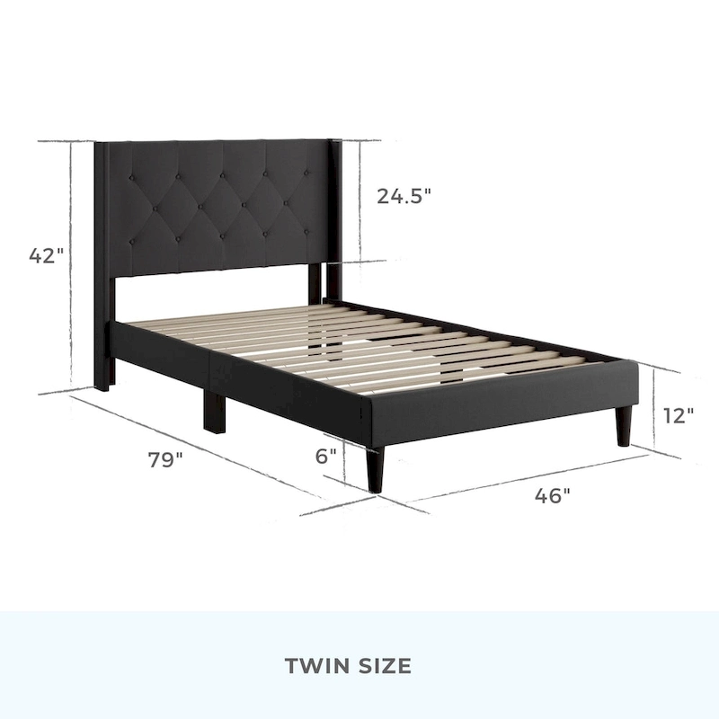 Brookside Isabelle Button Tufted Wingback Upholstered Bed