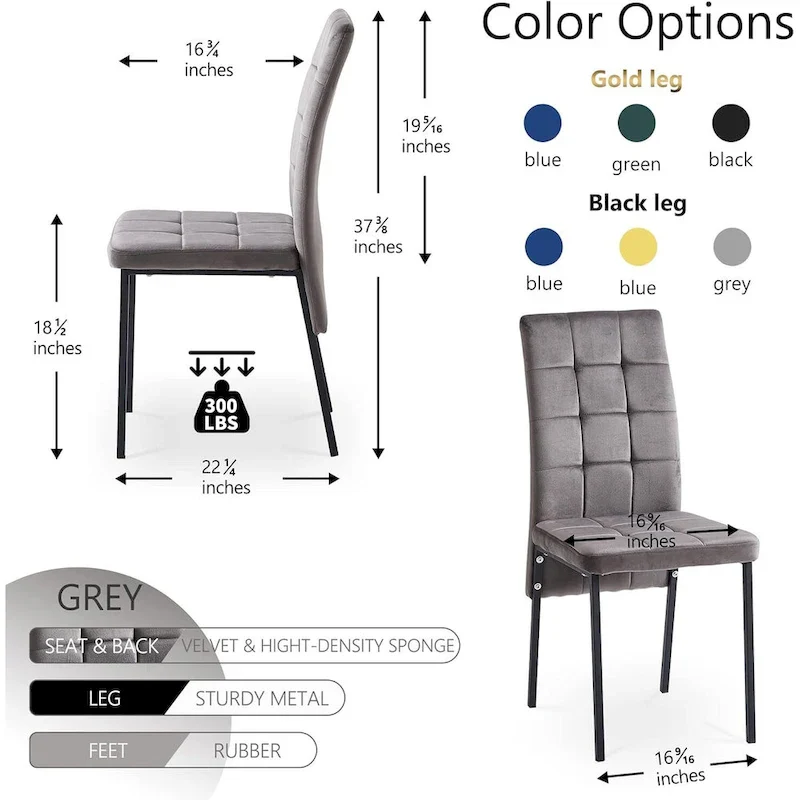 Howtai Upholstered Velvet Dining Chair High Back