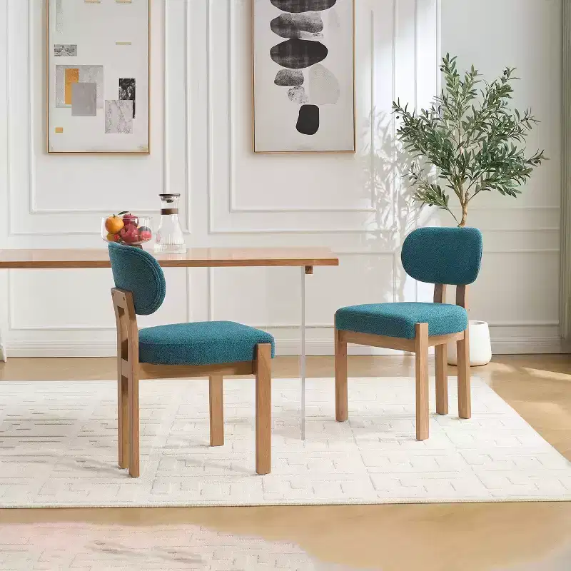 Vatros Chenille Upholstered Side Chair Dining Chairs