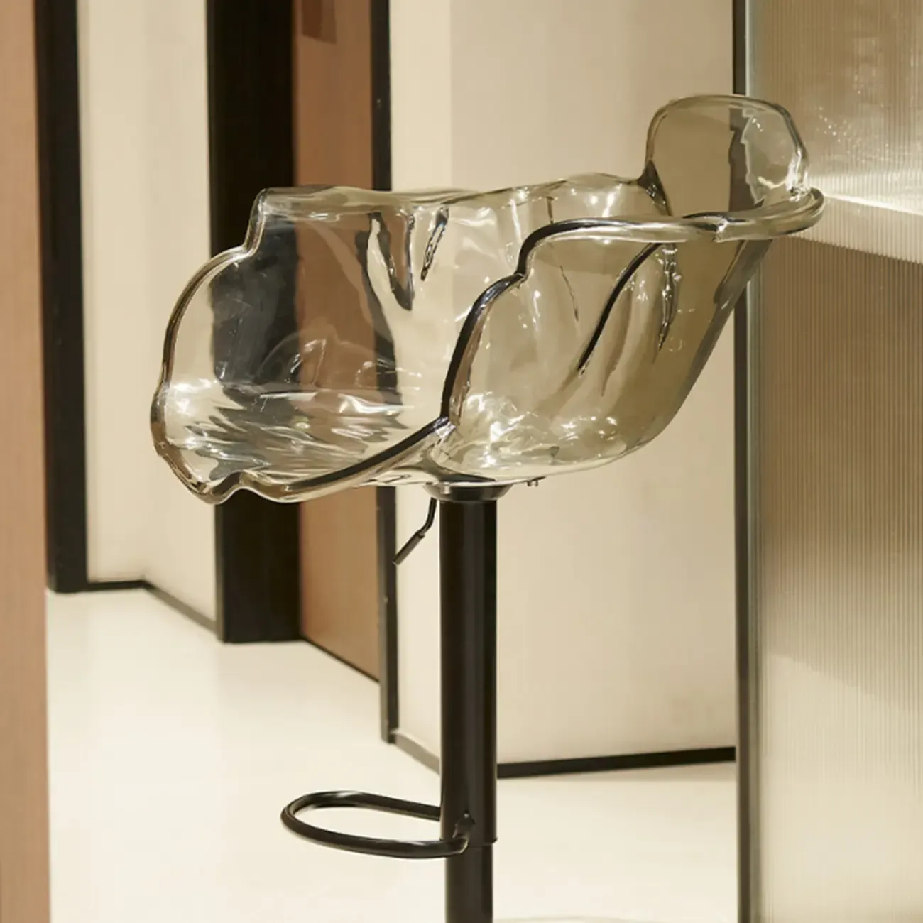 Clear Acrylic Swivel Adjustable Height Bar Stools with Backs