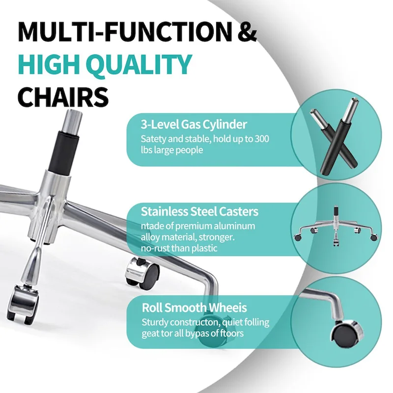 Office Chair PU Leather Adjustable ErgoChair with Thickened Cushion - N/A