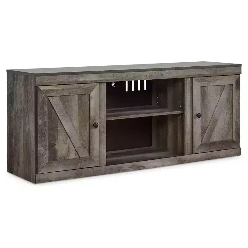 Signature Design by Ashley 60" Wynnlow TV Stand for TVs up to 65" Brown/Beige: Rustic Media Console with Cable Management
