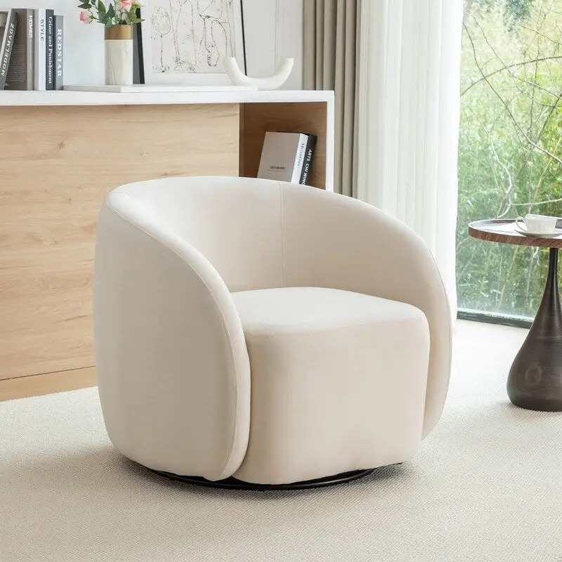 SEYNAR Modern Glam Velvet Upholstered 360 Degree Swivel Accent Armchair