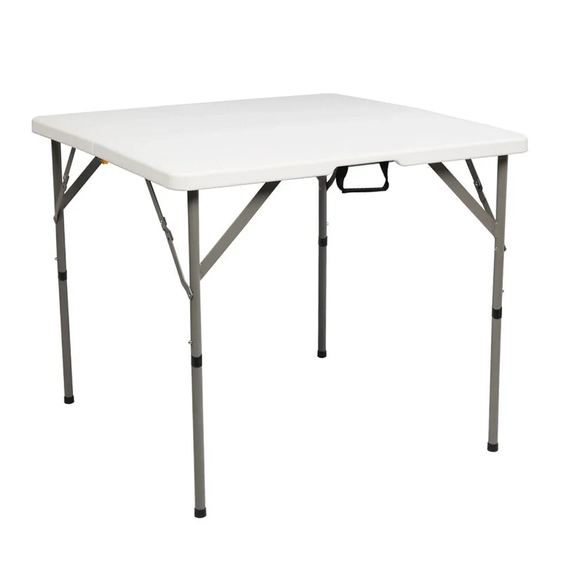 Outdoor 34 in.D x 29 in.H Portable Plastic Camping Table,White