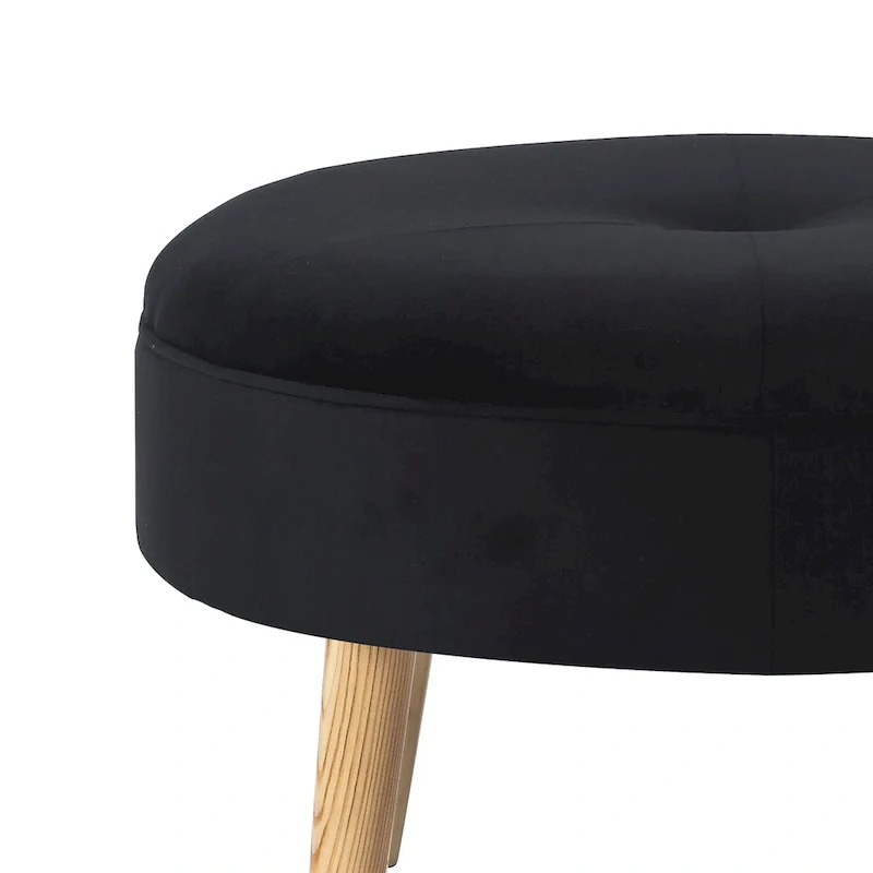 Adeco Carrington Juttersbo Round Tufted Fabric Ottoman