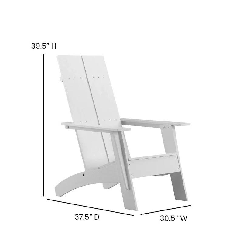 Modern Dual Slat Back Adirondack Style Chairs, Set of 2