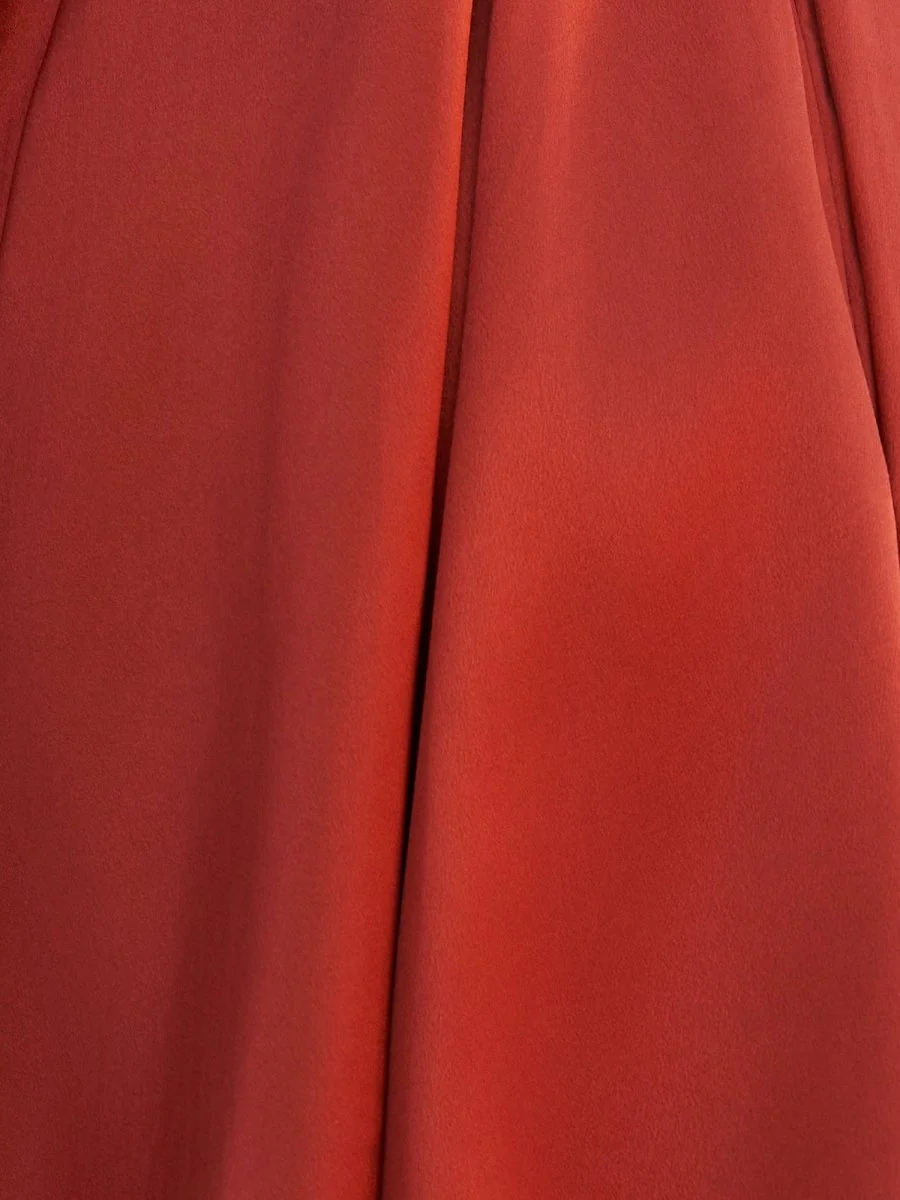 Rust - A Line Beaded V Neck Ruffled Homecoming Dresses