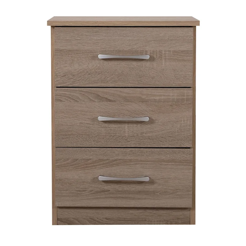 3-Drawer Wooden Nightstand