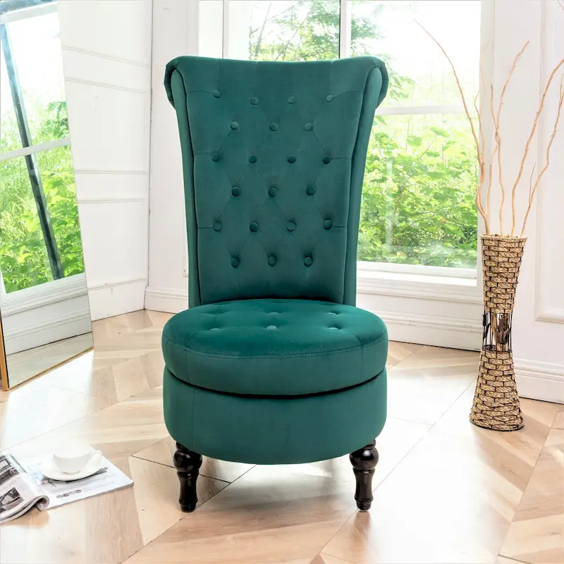 Gosser 20 Wide Velvet High Back Vanity Chair