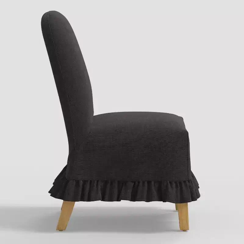 Rounded Back Slipcovered Dining Chair with Ruffle - Threshold
