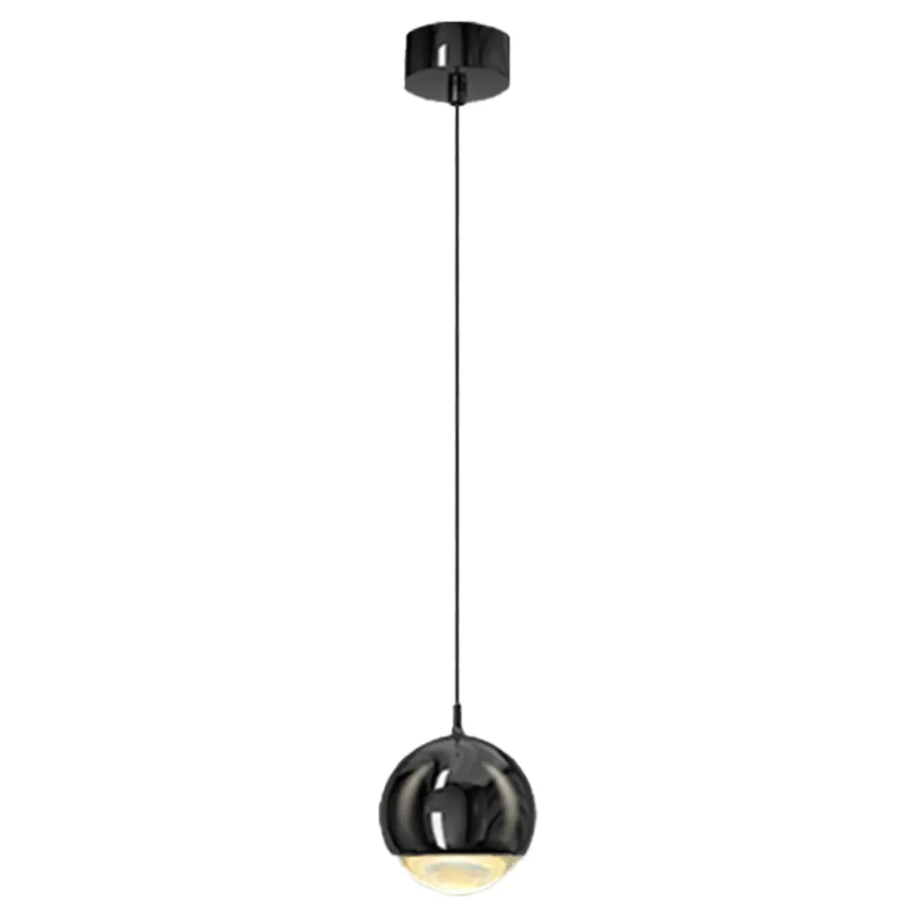 Modern Chrome Metal Globe Pendant Light Warm LED