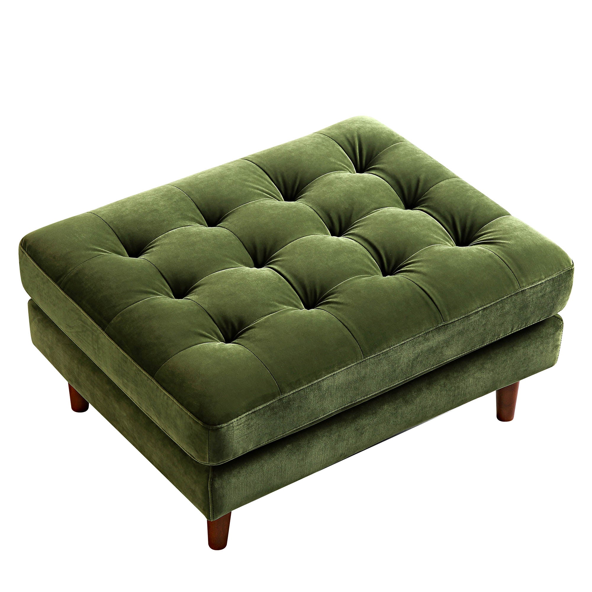Ottoman, Moss Green Velvet